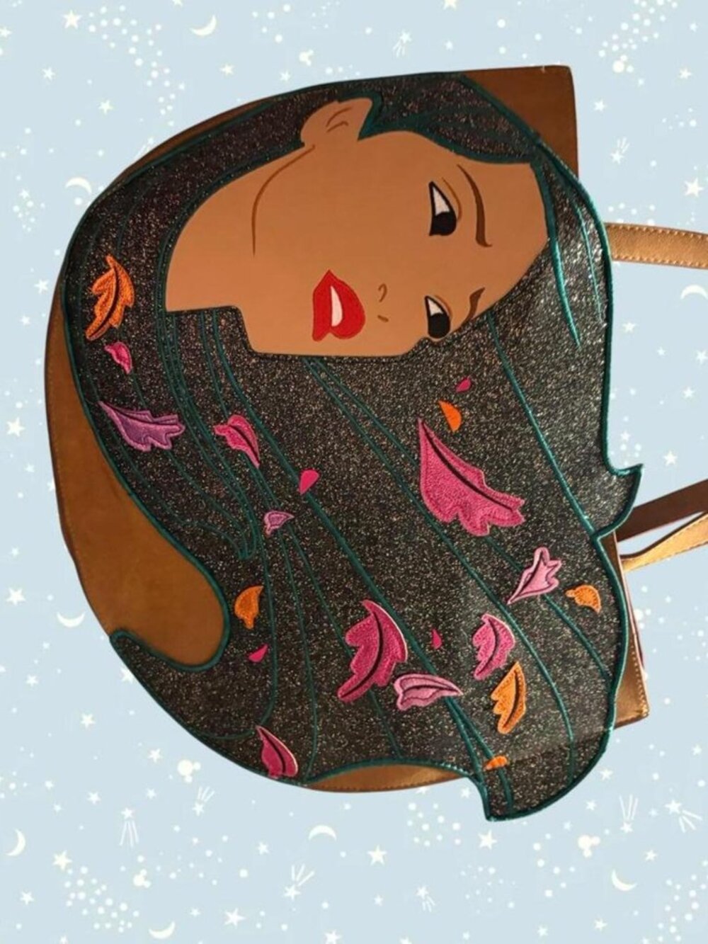 Rare Disney Danielle Nicole Pocahontas brown suede-like tote bag